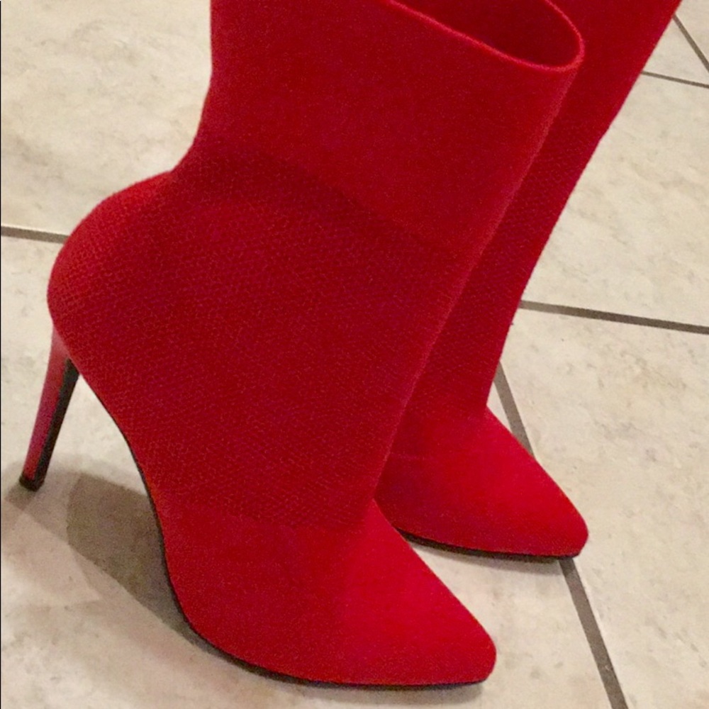 Red booties heels 6.5
